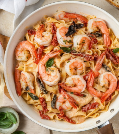 Creamy Tuscan Shrimp Pasta