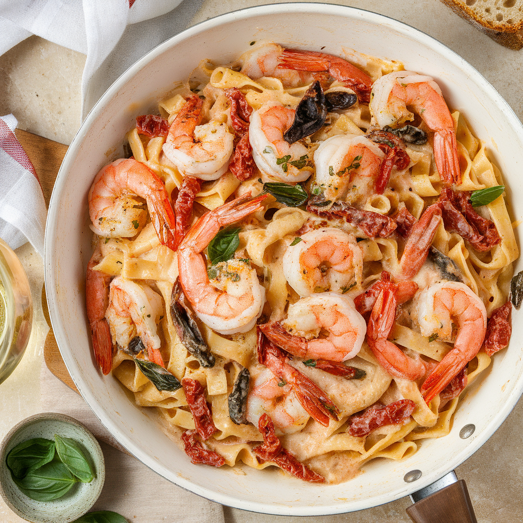 Creamy Tuscan Shrimp Pasta