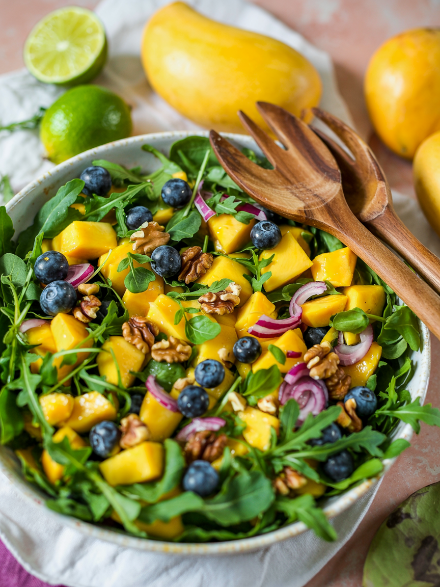 Mango Cucumber Salad with Blueberries and Avocado